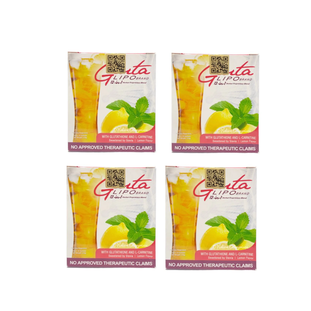 GlutaLipo Gluta Lipo Juice 12-in-1 - 4 Boxes, 40 Sachets - Ultimate He   Skin Vitality USA