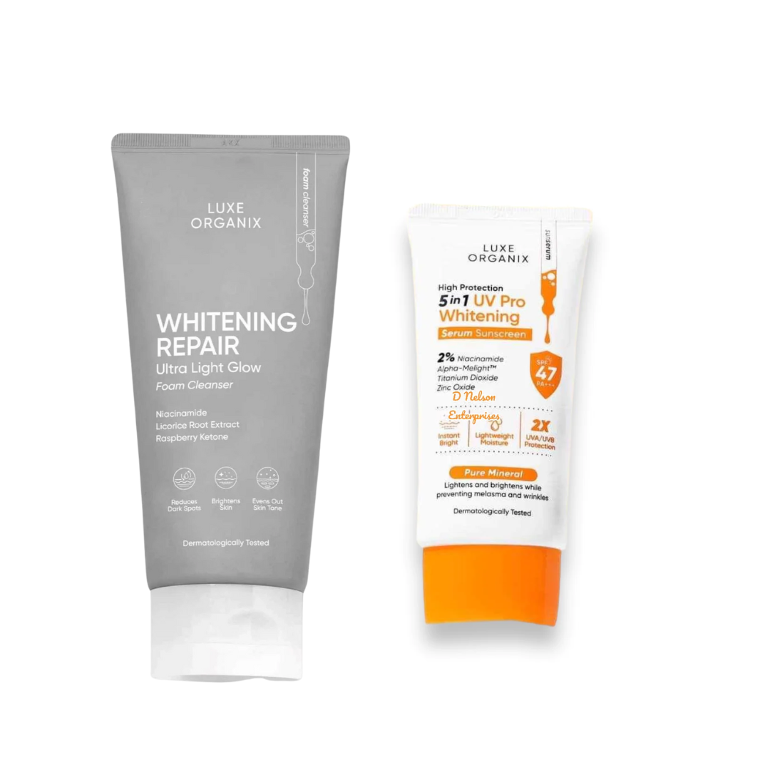 Luxe Organix Niacinamide + Arbutin Serum Lotion & SPF 50+ Aqua