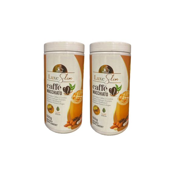 Luxe Slim Half Kilo Canister Caffe MACCHIATO Drink Mix - 2 Pack: Elevate Your Mornings with Rich and Indulgent Flavors!