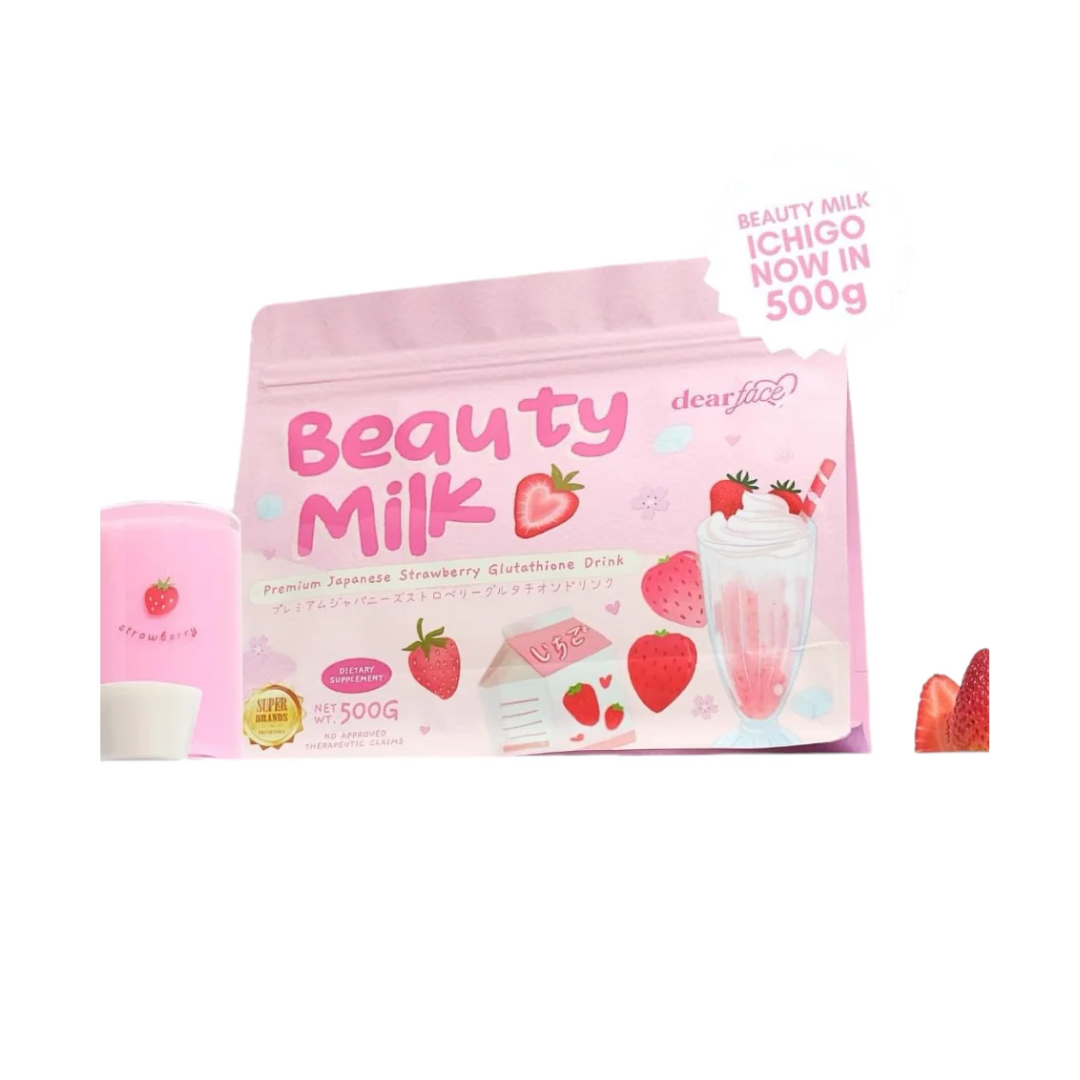 glutathione japanese brand Dear Face Supersized Beauty Milk Premium Japanese Strawberry Glutathio – Skin Vitality USA