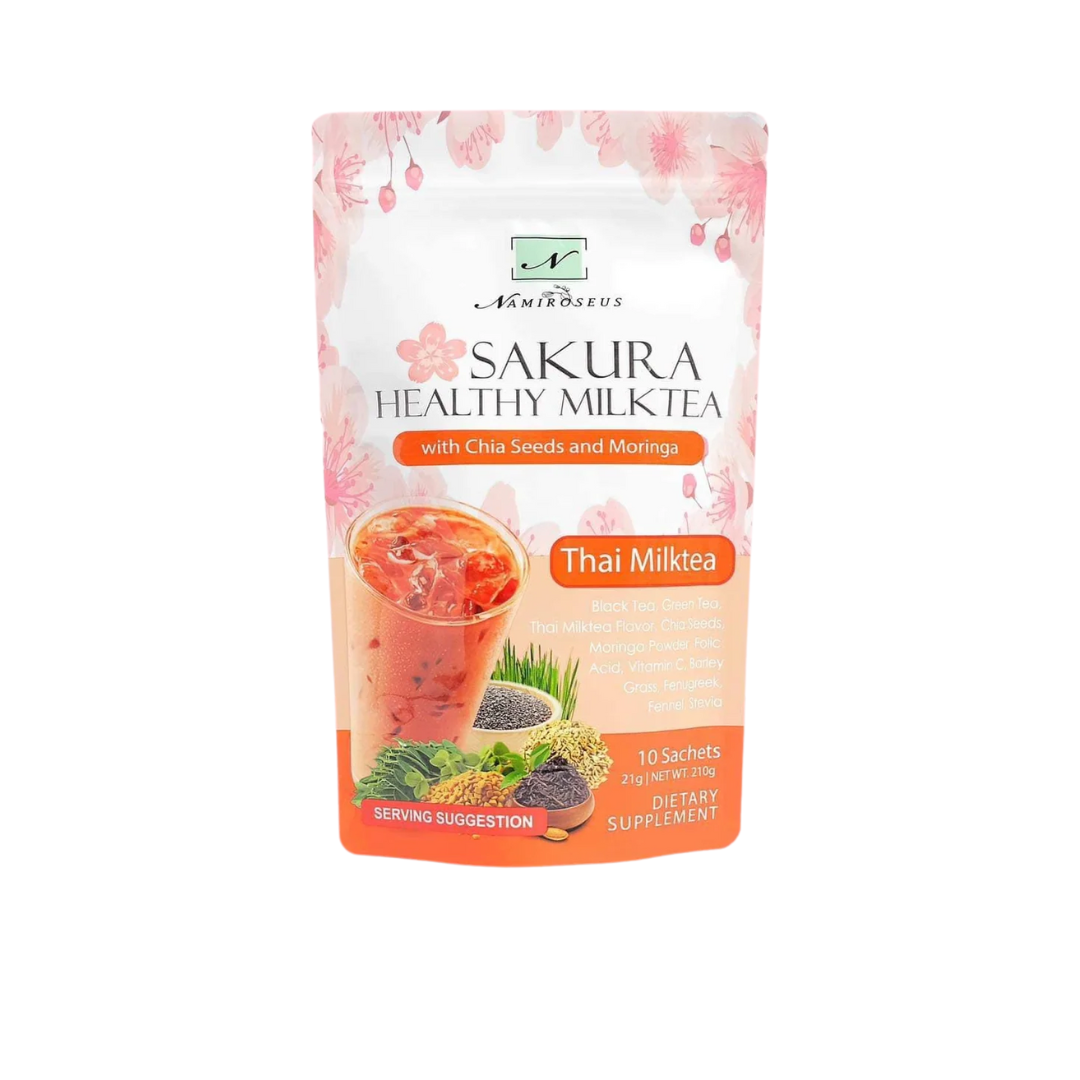 Sakura Healthy Milktea with Chia Seeds & Moringa | Nutritious