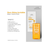 Luxe Organix Zero Shine Invisible Screen Daily Sun Stick SPF 50+ PA+ 17g