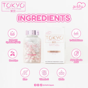 Aishi Premium Tokyo White C-Block Dyfage Glutathione, 60 Capsules