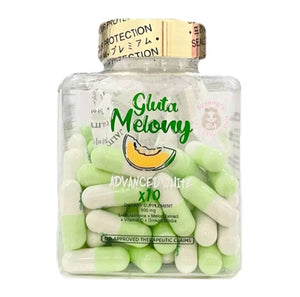 Gluta Melony Advanced White | L-Glutathione & Melon Extract | 60 Capsules | Skin Whitening