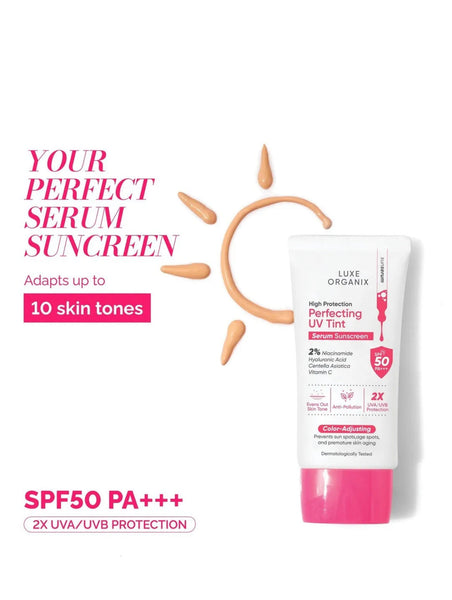 Getönte Sonnencreme SPF 50+ – Radiant Pink, Mit Nicotinamid, Feuchtigkeitsspendend & Anti-Aging