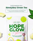 LUNA AURA HOPE GLOW – Honeydew Green Tea & Dandelion Probiotic Drink 10 Sachets (18g each)