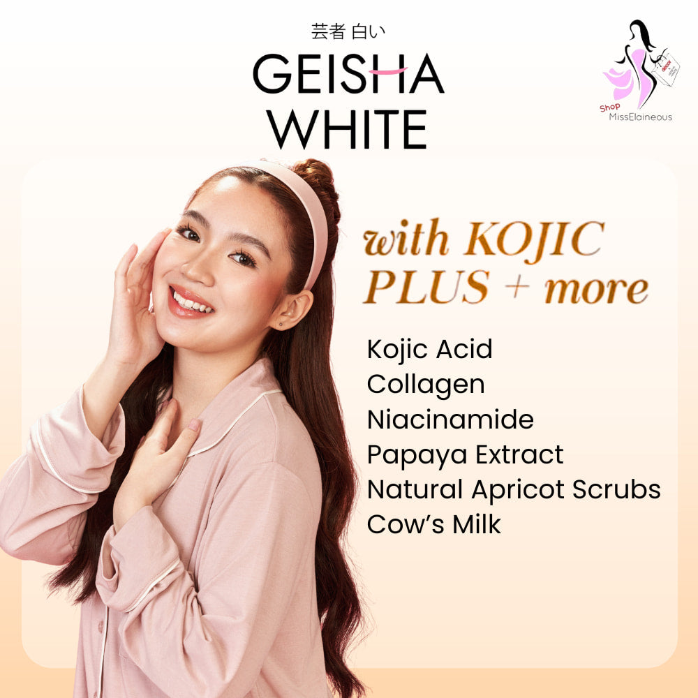 Geisha White Scar & Blemish Intense Skin Cleansing Bar (3 x 65g) – Kojic Acid, Collagen, Niacinamide & Papaya Extract – Skin Vitality USA