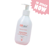 White bottle of ryn skin beauty lotion on a white background with 'In Stock Now' text.