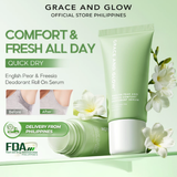 Grace and Glow English Pear & Freesia Comfort Deodorant Serum – Pore Care & All-Day Freshness | AHA BHA PHA + Probiotic 50ml