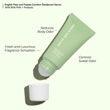 Grace and Glow English Pear & Freesia Comfort Deodorant Serum – Pore Care & All-Day Freshness | AHA BHA PHA + Probiotic 50ml