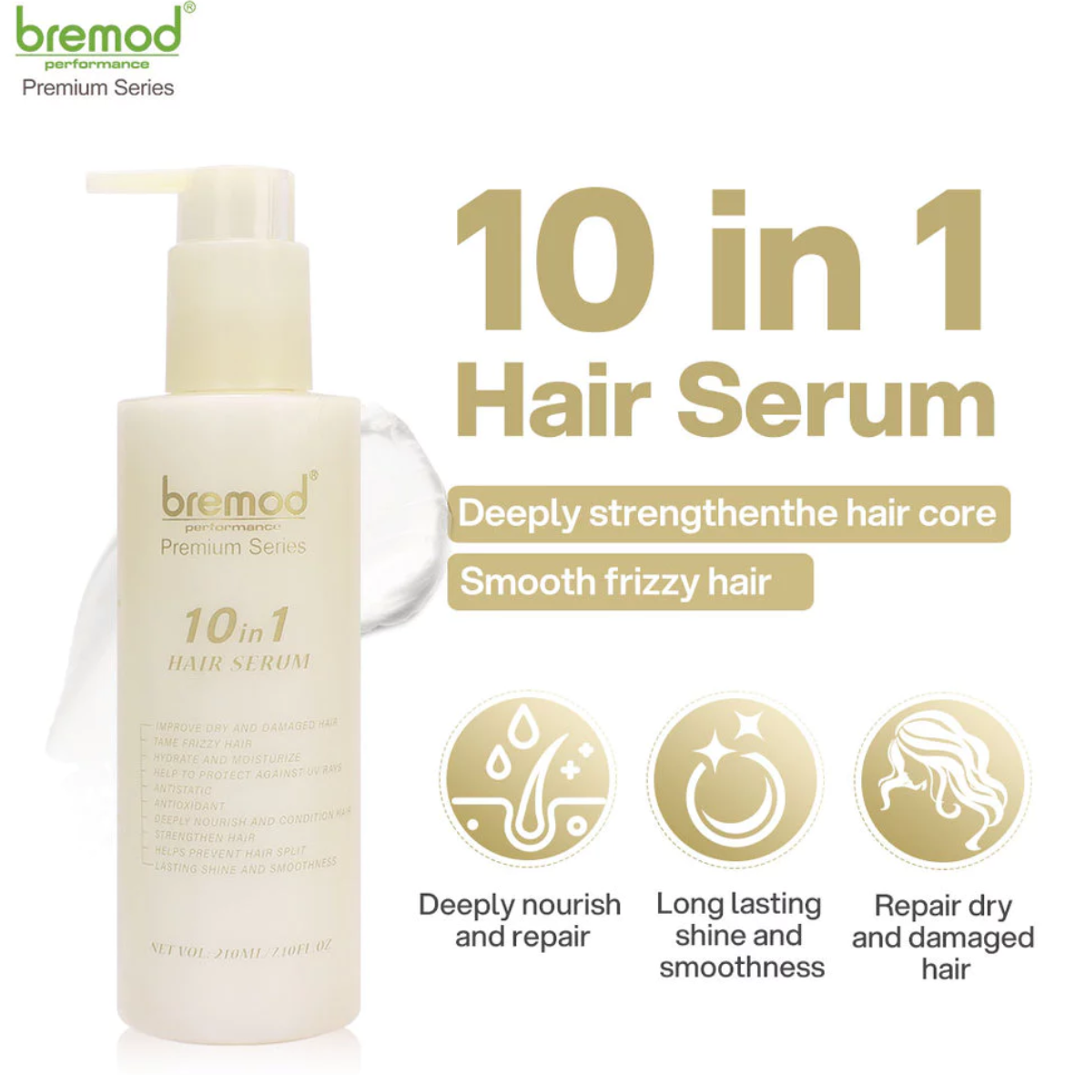 Bremod 10-in-1 Hair Serum 210ml | Anti-Frizz Hydrating Shine Treatment ...