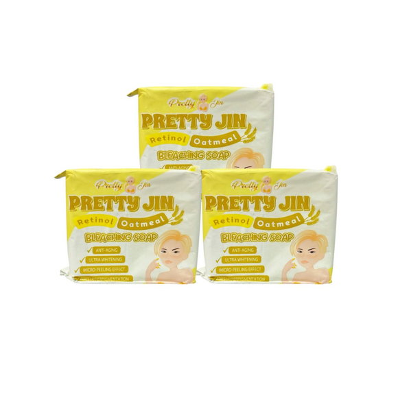 Pretty Jin Retinol Oatmeal Bleaching Soap Set – 3 Bars (70g each)
