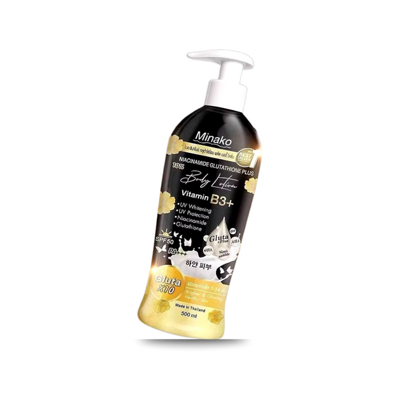 Minako Niacinamide Glutathione Body Lotion SPF 50 500ml | Daily Brightening Moisturizer Skin Vitality USA Minako Niacinamide Glutathione Body Lotion SPF 50 500ml | Daily Brightening Moisturizer Skin Vitality USA