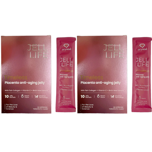 2-Pack Crystal JELL LIFE Placenta Timeless Anti-Aging Jelly - 10 Sachets Each