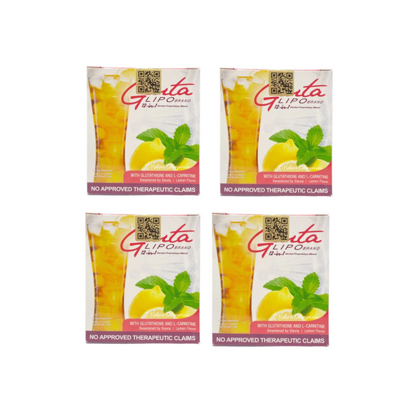 GlutaLipo Gluta Lipo Juice 12-in-1 - 4 Boxes, 40 Sachets - Ultimate Health & Beauty Booster