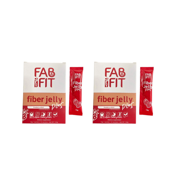 2-Pack Fab & Fit Fiber Jelly STRAWBERRY, 10 Sachets/ box