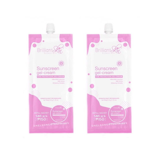 Brilliant Skin Essentials Pinkish Glow Sunscreen-Gel Cream SPF 30 (50G)- 2-PACK