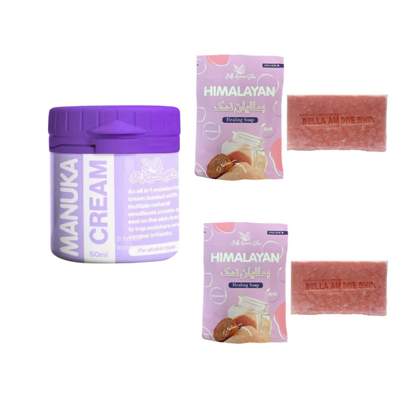 Nourish & Glow Bundle: Bella Amore Skin Manuka Cream 60ml + Himalayan Soap 130g (2-pack)