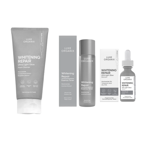 Luxe Organix Whitening Repair 3セット Luxe Organix Whitening Repair Skincare Trio: Cleanser, Toner, and