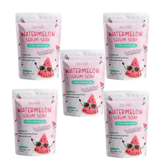 The Daily Glow Essentials Watermelon Serum Soap, 135g- 5-pack