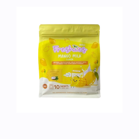 Freshies MANGO Milk Drink by Juju Glow, 10 Sachets