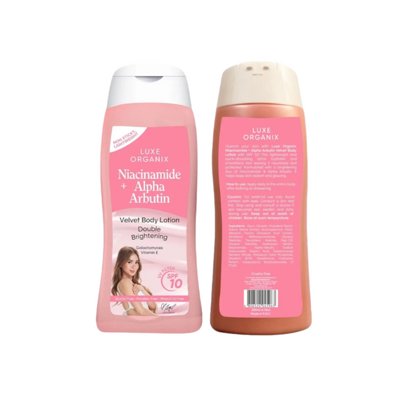 Luxe Organix Niacinamide + Alpha Arbutin Velvet Body Lotion SPF 10 - 200ml