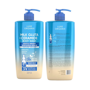 Luxe Organix Milk Gluta + Ceramide Gentle Bright Whitening Serum Perfume Infused Body Wash (1000G) - 1 BOTTLE