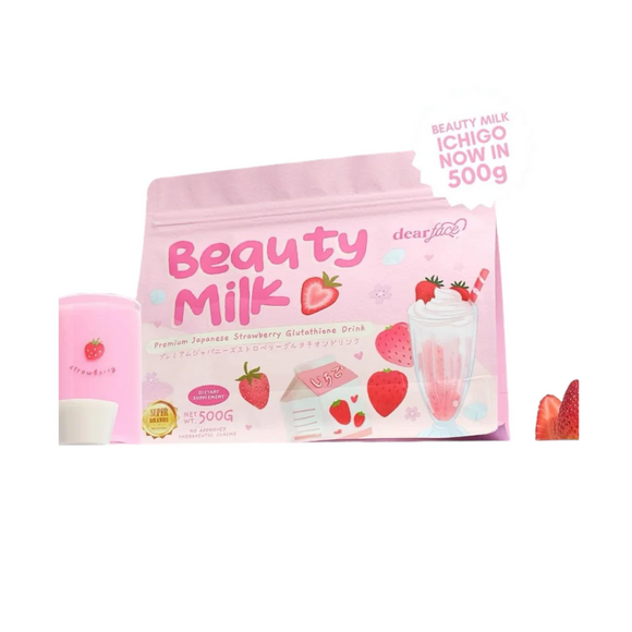 Dear Face Supersized Beauty Milk Premium Japanese Strawberry Glutathione Drink (500g)