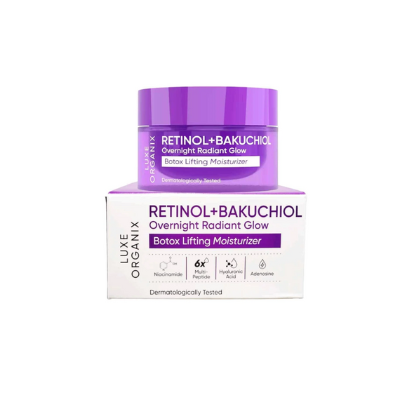 LUXE ORGANIX Retinol + Bakuchiol Overnight Radiant Glow Lifting Moisturizer 50g