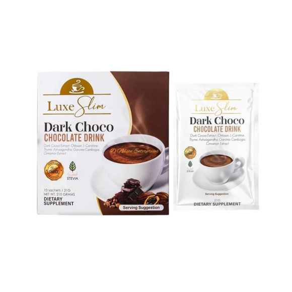 Luxe Slim Dark Choco Chocolate Drink, 10 Sachets