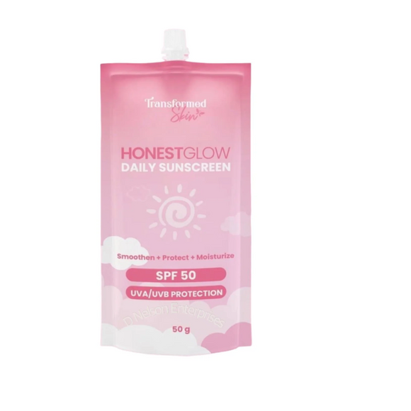 Transformed Skin HonestGlow Daily Sunscreen SPF 50 UVA/UVB Protection, 50g