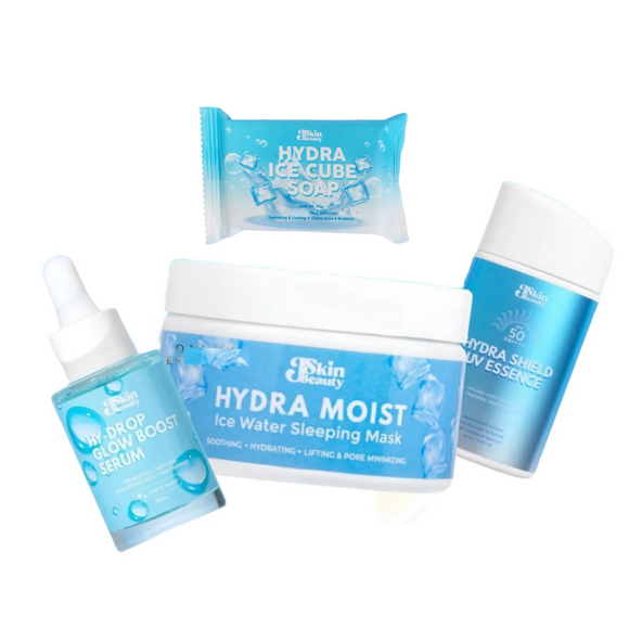 JSkin Beauty Everyday Quadro: Hydra Moist Water Sleeping Mask, Hydra Ice Cube Soap, Hy-Drop Gloww Boost Serum & Hydra Shield UV Essence