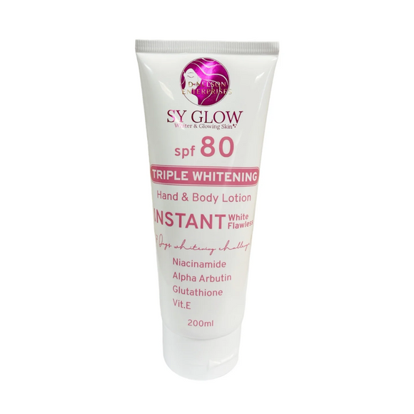 SY GLOW Triple Whitening Hand and Body Lotion SPF 80 Instant White Flawless 200ml