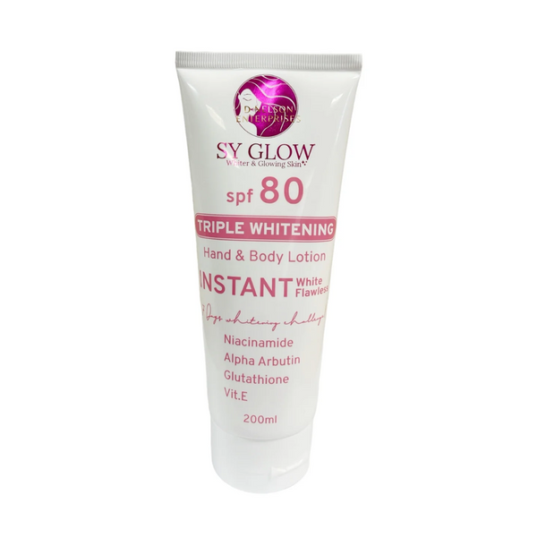 SY GLOW Triple Whitening Hand and Body Lotion SPF 80 Instant White Fla – Skin Vitality USA