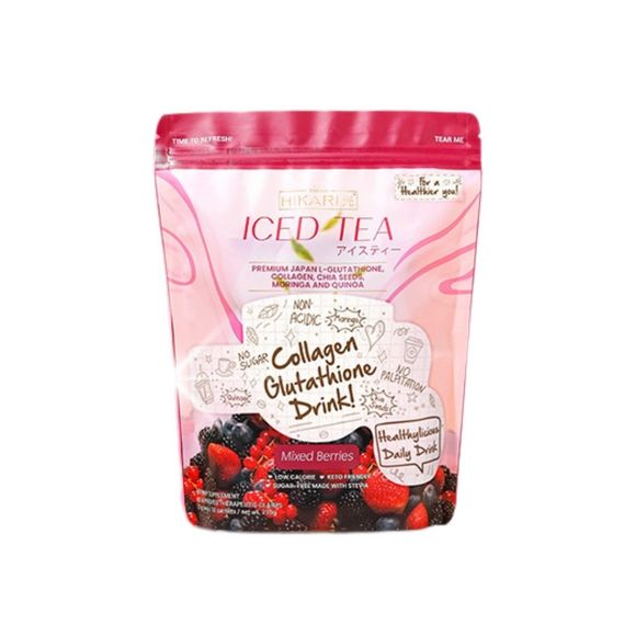 Hikari Iced Tea Mixed Berries by Beauty & U, 21g x 10 Sachets Skin Vitality USA Hikari Iced Tea Mixed Berries by Beauty & U, 21g x 10 Sachets Skin Vitality USA