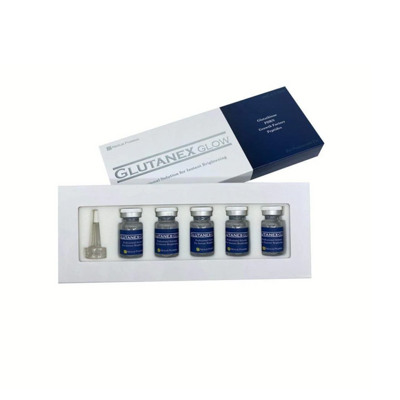 Glutanex Glow professional skin rejuvenation and brightening solution with Glutathione and PDRN.