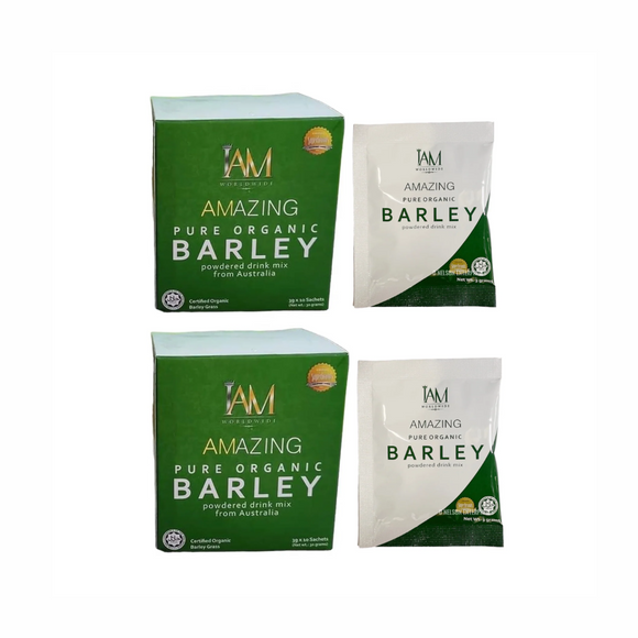 I AM Worldwide Amazing Pure Organic Barley Powdered Drink Mix- 2 boxes