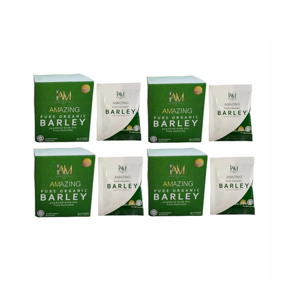 I AM Worldwide Amazing Pure Organic Barley Powdered Drink Mix- 4 boxes