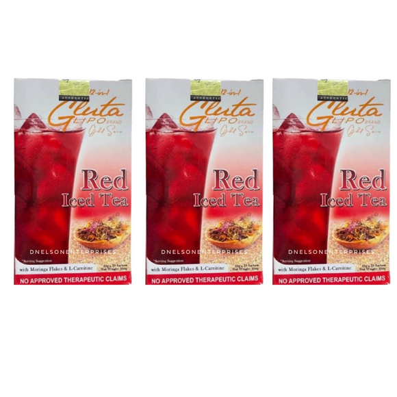 GlutaLipo Gold Series Red Iced Tea Flavor -3 Packs
