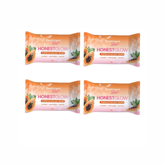 Transformed Skin HONEST GLOW Papaya Kojic Soap, 70g- 4 packs