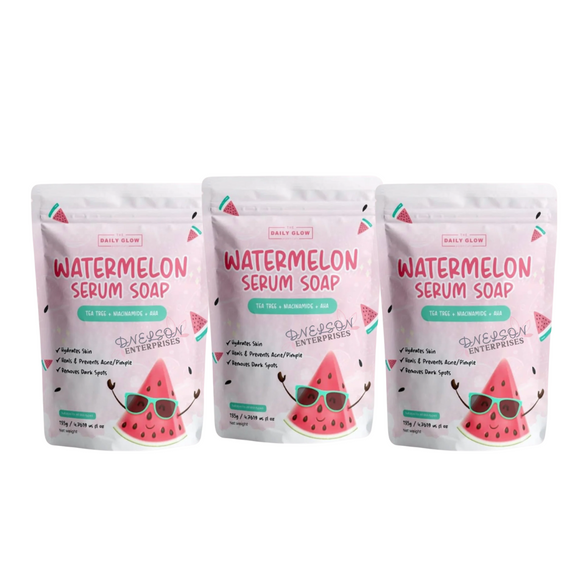The Daily Glow Essentials Watermelon Serum Soap, 135g- 3 packs