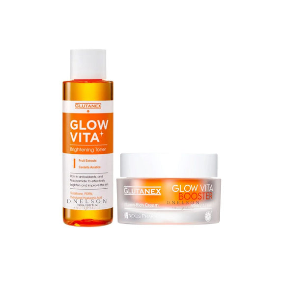 Glutanex Glow Vita Skincare Bundle: Cream, Toner, and 5 Sheets Mask - Vitamin-Rich Radiance Collection (50ml Cream, 150ml Toner)