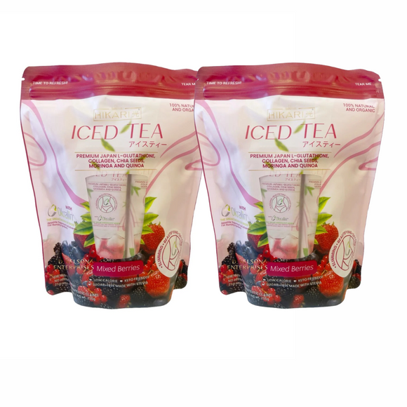 Hikari Iced Tea Mixed Berries by Beauty & U, 21g x 10 Sachets : Twin Pack
