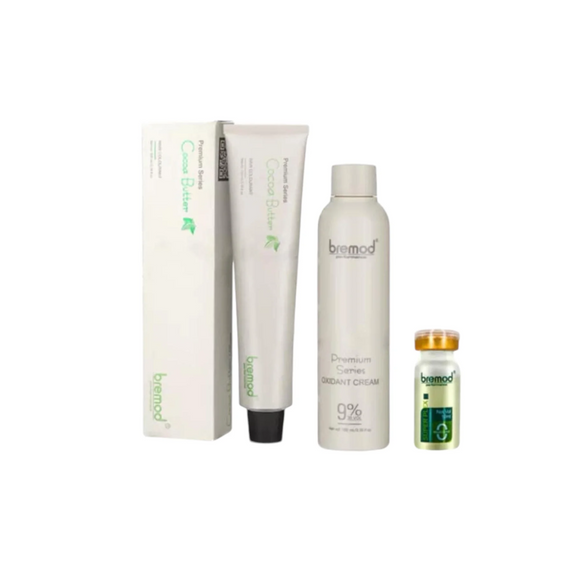 Bremod Premium Series Milk Tea Ash Hair Color Set : 9% Oxidant Cream