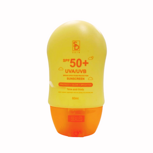 Sugar Dolls 3-in-1 Face & Body Sunscreen SPF 50+ - 60ml, lightweight non-greasy formula, broad-spectrum UVA/UVB protection.