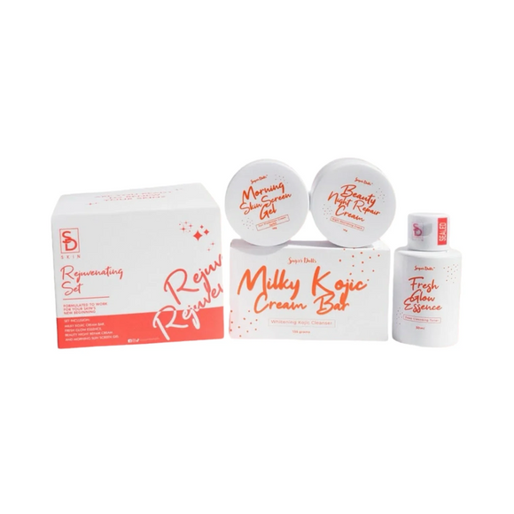 Sugar Dolls Rejuvenating Set, Skin Brightening, Acne Solution, SPF 60 Sun Protection
