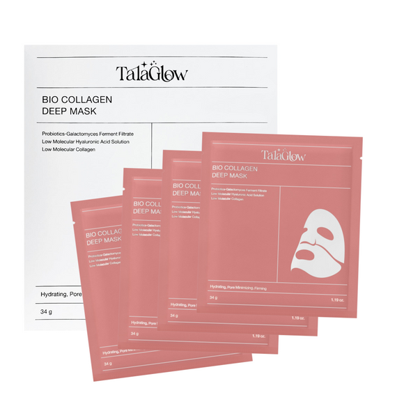 Tala Glow BIO COLLAGEN DEEP MASK - Hydrating & Firming Sheet Mask with Probiotics & Low Molecular Hyaluronic Acid