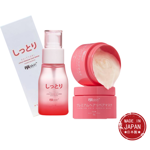 RyxSkin Premium Hair Care Duo: Shittori Japan Hair Serum (40ml) + Premium Hair Mask (180g)