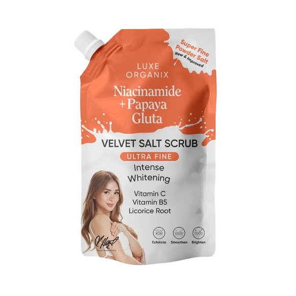 Luxe Organix Niacinamide + Papaya Gluta Velvet Salt Scrub 300g