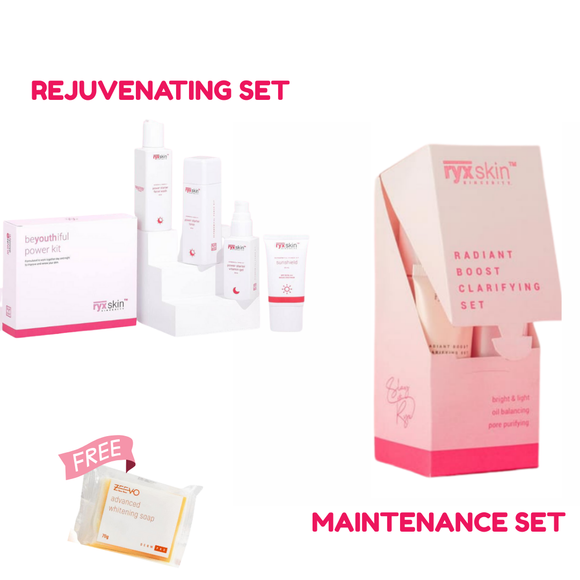 Rejuvenating & Maintenance Skincare Sets + free zeevo soap